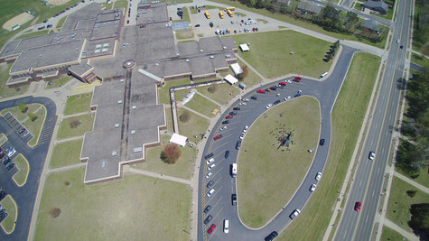 Overhead Drone View of the High School