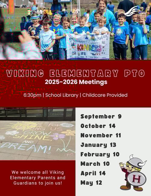 Viking Elementary PTO Meeting Dates 2025-2026